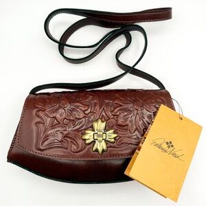 ⚜️Patricia Nash ⚜️ NWT Vintage Vegetable Tan Brown Leather Crossbody Bag Purse